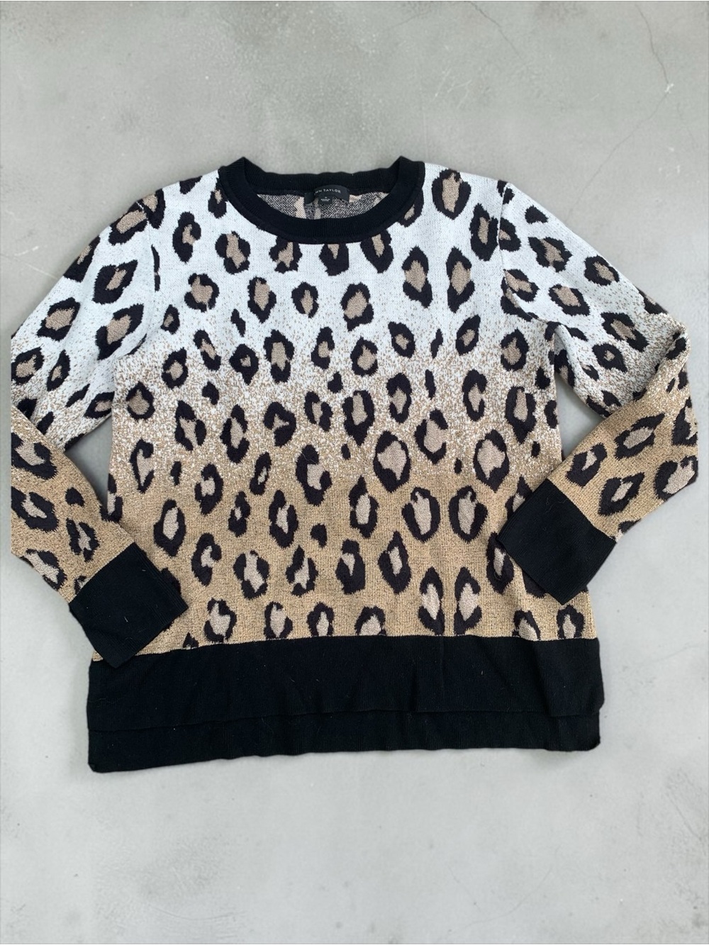 Ann Taylor Leopard Print Sweater Medium